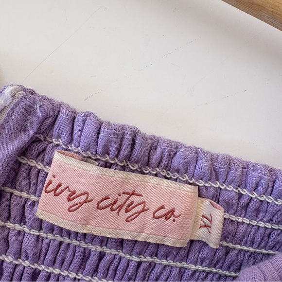 Ivy City Co. || Iris Tiered Ruffle Smocked Dress Lavender Purple XL - Picture 9 of 11